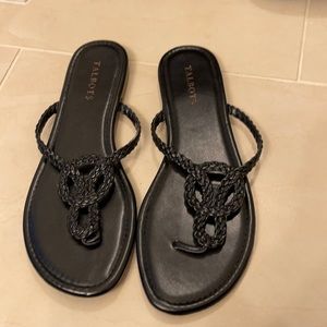 Talbots black flip flops